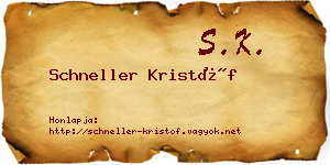 Schneller Kristóf névjegykártya